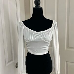 Elegant White Off-Shoulder Women's Top
